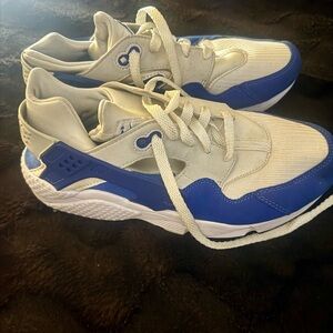 Blue and White Athletic Sneakers